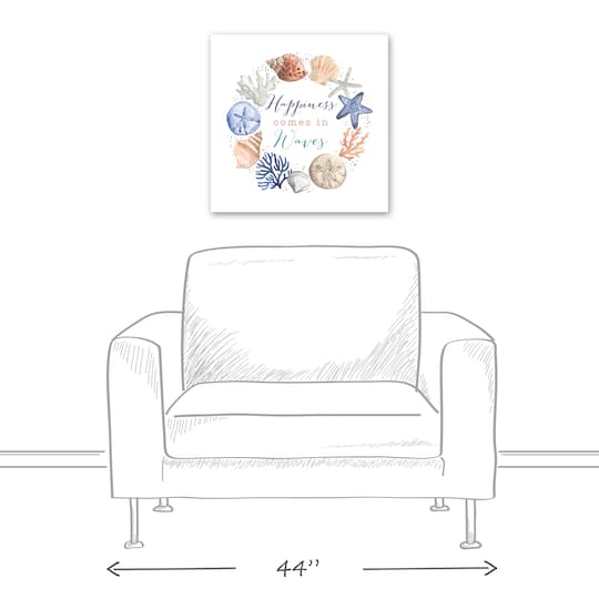 Happiness Comes In Waves Canvas Wall Art